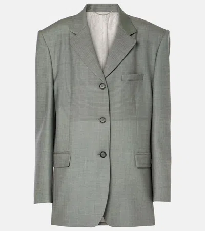 Magda Butrym Oversized Wool Blazer In Grey