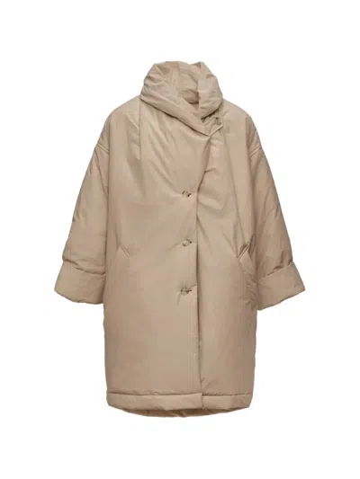 Magda Butrym Padded High-neck Coat In Neutral