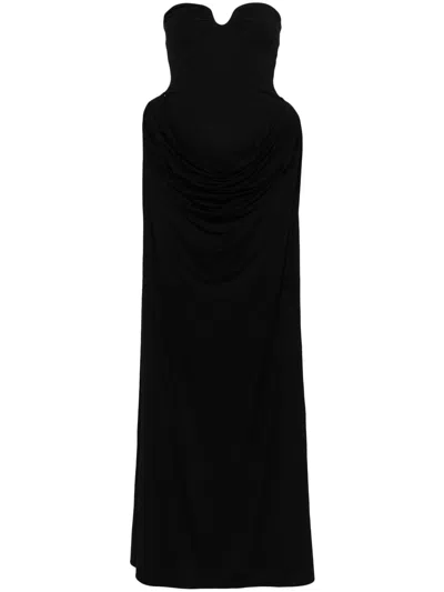 Magda Butrym Padded-hips Maxi Dress In Black