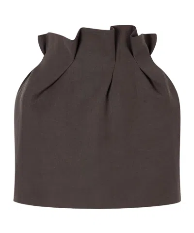 Magda Butrym Padded Linen-blend Mini Skirt In Brown