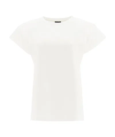 Magda Butrym Padded Shoulder Logo T-shirt In White
