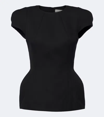Magda Butrym Padded Silk And Cashmere Top In Black