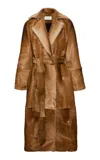 Magda Butrym Paneled Leather Coat In Brown