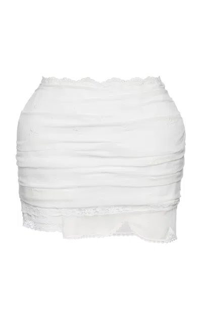Magda Butrym Paneled Silk-blend Skirt In White