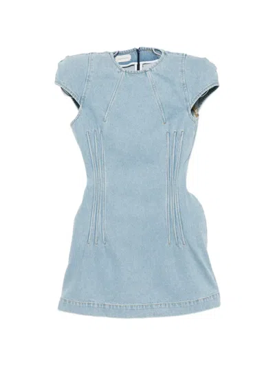 Magda Butrym Panelled Mini Dress In Blue