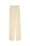 Magda Butrym Cream Wool Blend Wide-leg Pant In Neutral