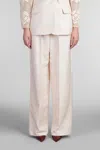 Magda Butrym Wide-leg Silk Trousers In Beige
