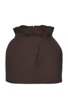 Magda Butrym Paperbag-waist Linen-blend Mini Skirt In Brown