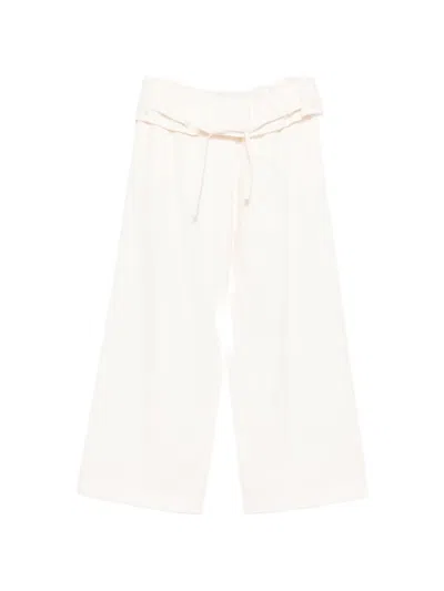 Magda Butrym Paperbag-waist Wide-leg Trousers In White
