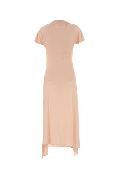 Magda Butrym Pastel Pink Stretch Crepe Dress In Brown