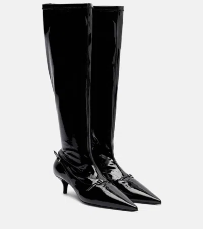 Magda Butrym Patent Leather Knee-high Boots In Black