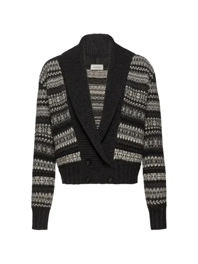 Magda Butrym Magda Burtym Double-breasted Striped Cardigan In Black