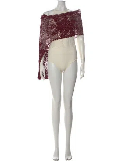 Pre-owned Magda Butrym Patterned Off-the-shoulder Top In Multi
