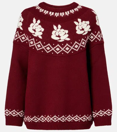 Magda Butrym Patterned Wool Sweater In Red