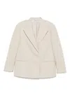 Magda Butrym Peak-lapel Wool Blazer In Neutral