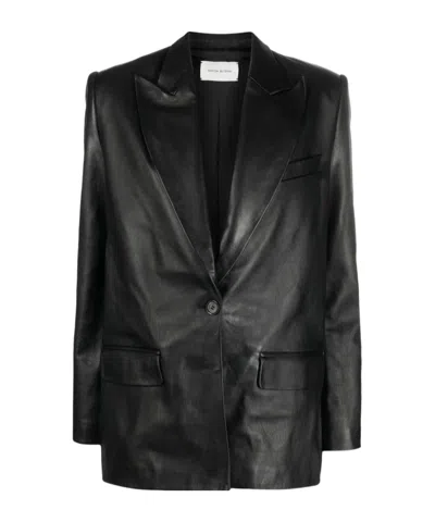 MAGDA BUTRYM PEAK-LAPELS SHEEPSKIN BLAZER