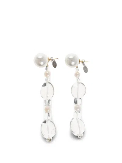 Magda Butrym Pearl And Stone Earrings In Silver