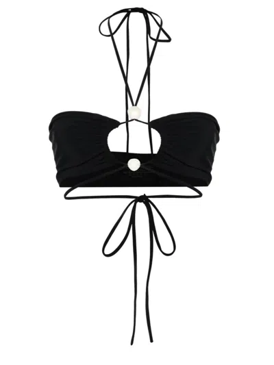 Magda Butrym Pearl Bikini Top In Black