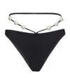 Magda Butrym High-waisted Monochrome Swimsuit Pearl Embellishments In Black