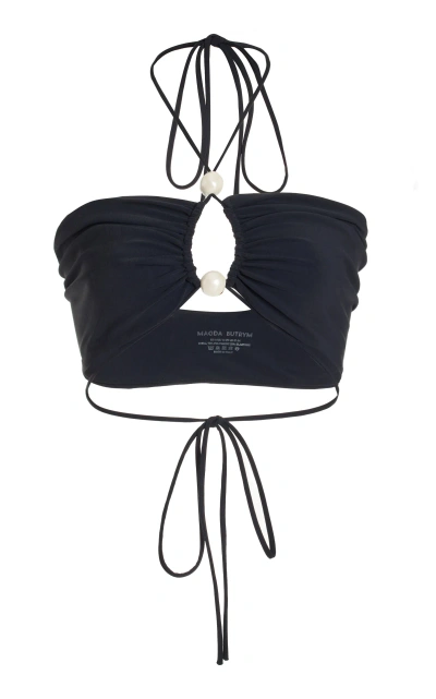 Magda Butrym Jersey Halter Bikini Top In Black