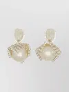 Magda Butrym Pearl Drop Earrings Crystal Detailing
