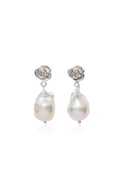 Magda Butrym Pearl Drop Earrings In Silver