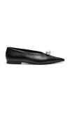 Magda Butrym Pearl-embellished Leather Ballet Flats In Black