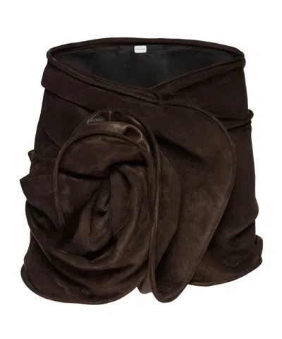 MAGDA BUTRYM MAGDA BUTRYM FLORAL DETAILED DRAPED MINI SKIRT