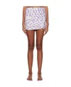 Magda Butrym Ruched Printed Jersey Mini Skirt In Brown