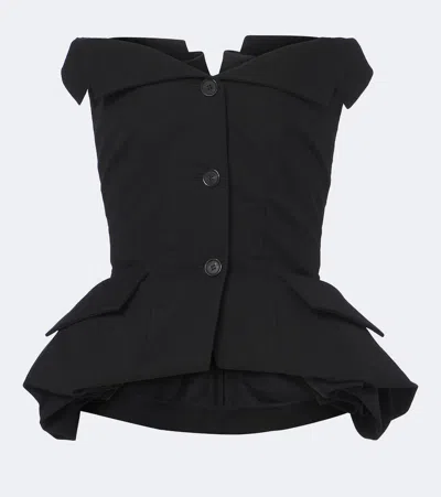 Magda Butrym Boned Bustier With Peplum Bustier Corset Top In Black