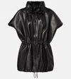 Magda Butrym Elasticized Leather Peplum Jacket In Black In Black