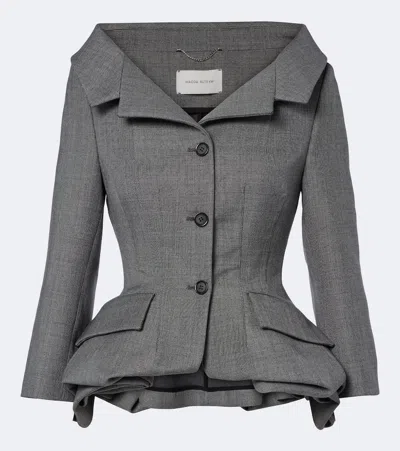 Magda Butrym Tailored Blazer Front Pockets Notched Lapels In Gray