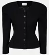 Magda Butrym Peplum Wool Cardigan In Black