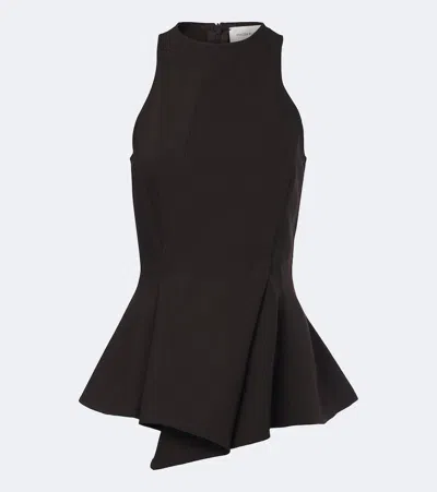 Magda Butrym Peplum Wool Top In Brown