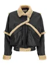 Magda Butrym Leather Jacket With Unique Fur Insert