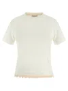 Magda Butrym Crochet-trimmed Cotton-jersey T-shirt In White