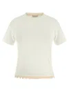 Magda Butrym Crochet-trimmed Cotton-jersey T-shirt In White