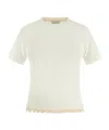 Magda Butrym Crochet-trimmed Cotton-jersey T-shirt In White