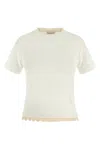 Magda Butrym Crochet-trimmed Cotton-jersey T-shirt In White