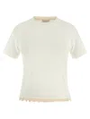 Magda Butrym Crochet-trimmed Cotton-jersey T-shirt In White