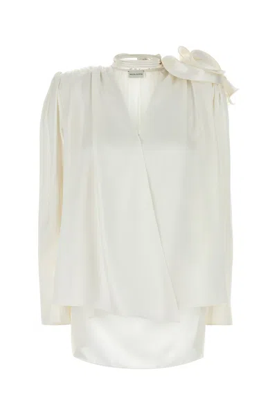 Magda Butrym White Satin Blouse