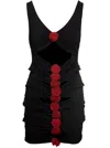Magda Butrym Contrast Bandage Flower Dress In Black