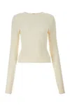 Magda Butrym Ribbed Viscose Blend Sweater In Neutral