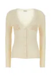 Magda Butrym '07' Ribbed Knitwear Sweater With Fitted Silhouette In Neutral