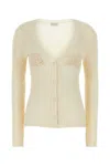 Magda Butrym Crochet Insert Cardigan With Eight In Cream