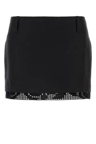 MAGDA BUTRYM MAGDA BUTRYM BLACK SILK MINI SKIRT