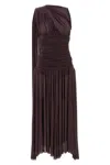 Magda Butrym One Shoulder Draped Floor-length Dress In Burgundy