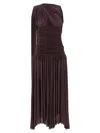 Magda Butrym One Shoulder Draped Floor-length Dress In Burgundy