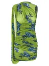 Magda Butrym Draped Floral One Shoulder Ruched Dress