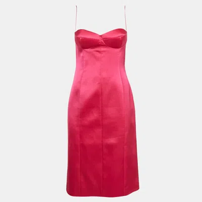 Pre-owned Magda Butrym Pink Satin Strappy Mini Dress S